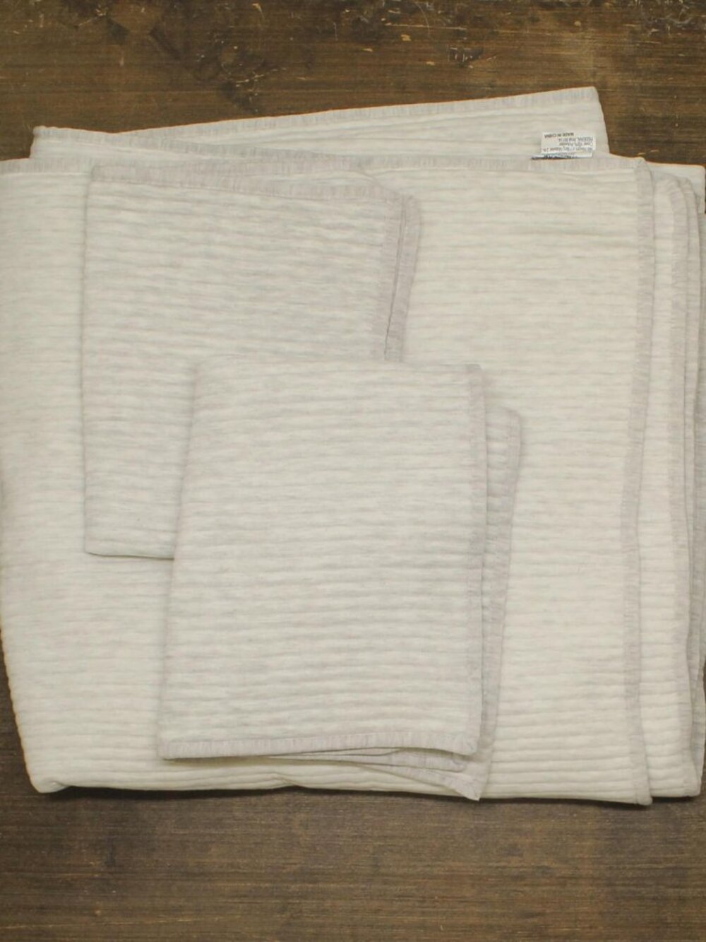 Arch Studio Heather Jersey 3-Piece Quilt Set 100202684FQ Silver Ash Gray Queen